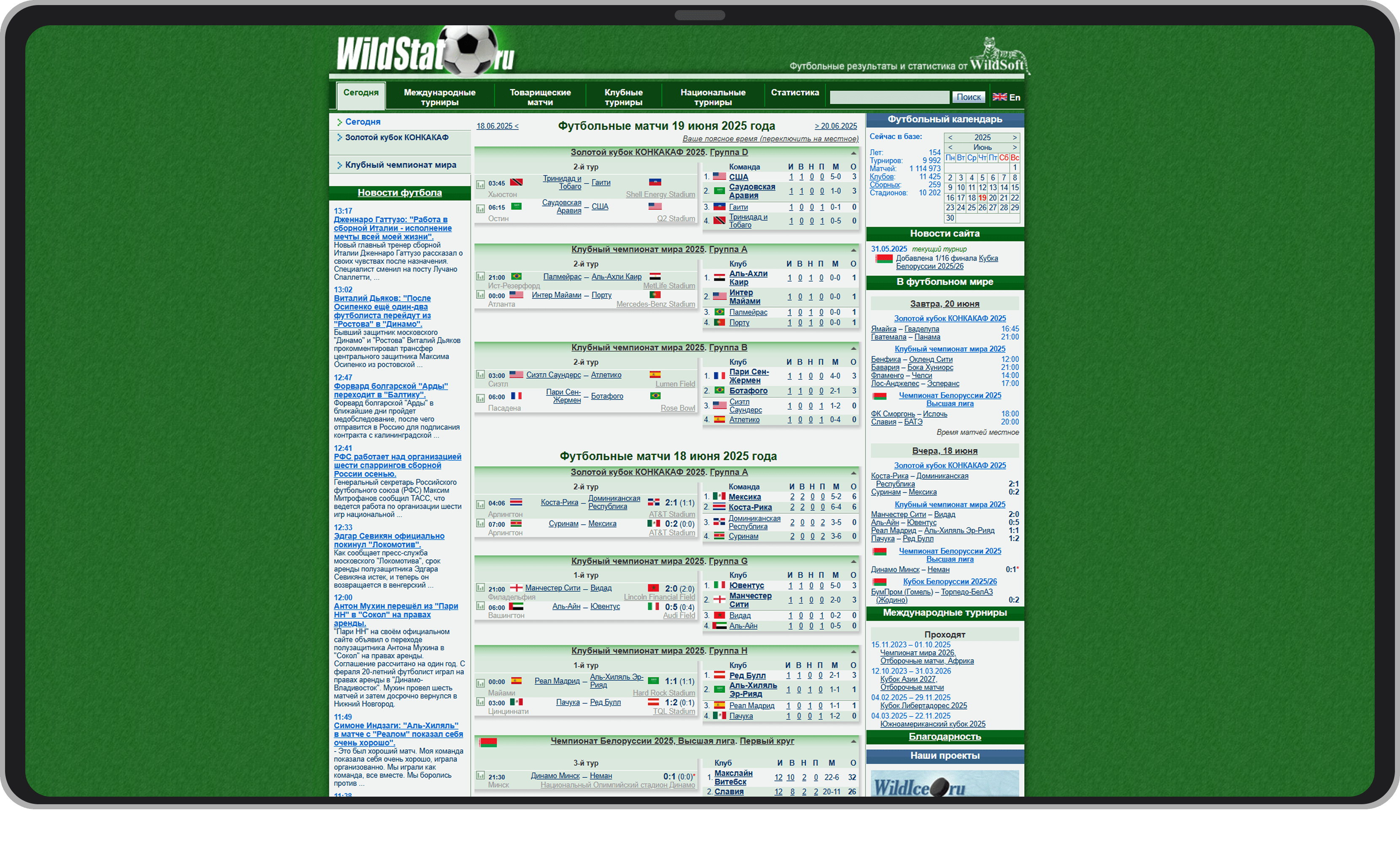 Главная страница сайта WildStat