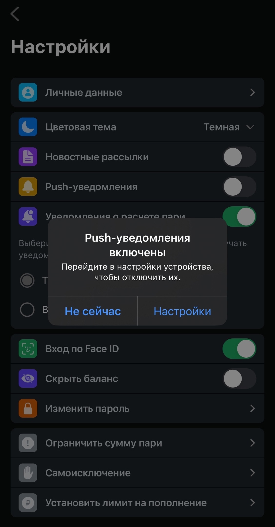 Раздел «Настройки» в Leon