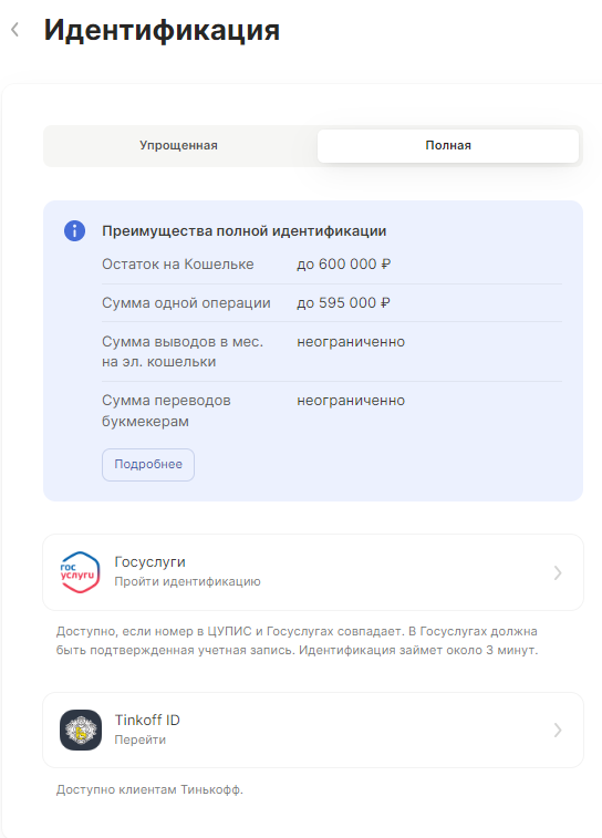 Полная идентификация в БК «Зенит»