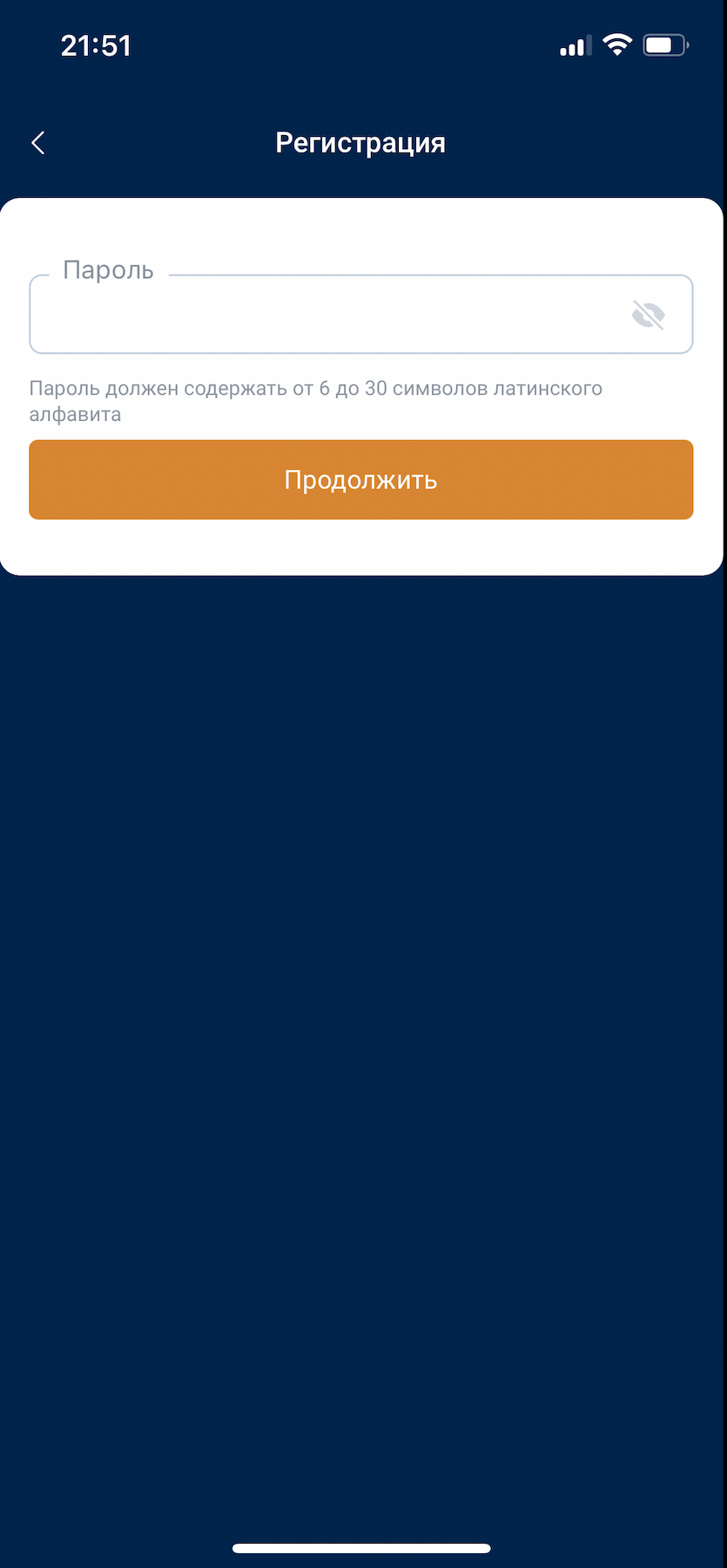 Поле для ввода пароля на Zenit Bet