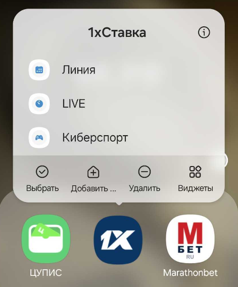 Быстрая навигация в «1xСтавке»