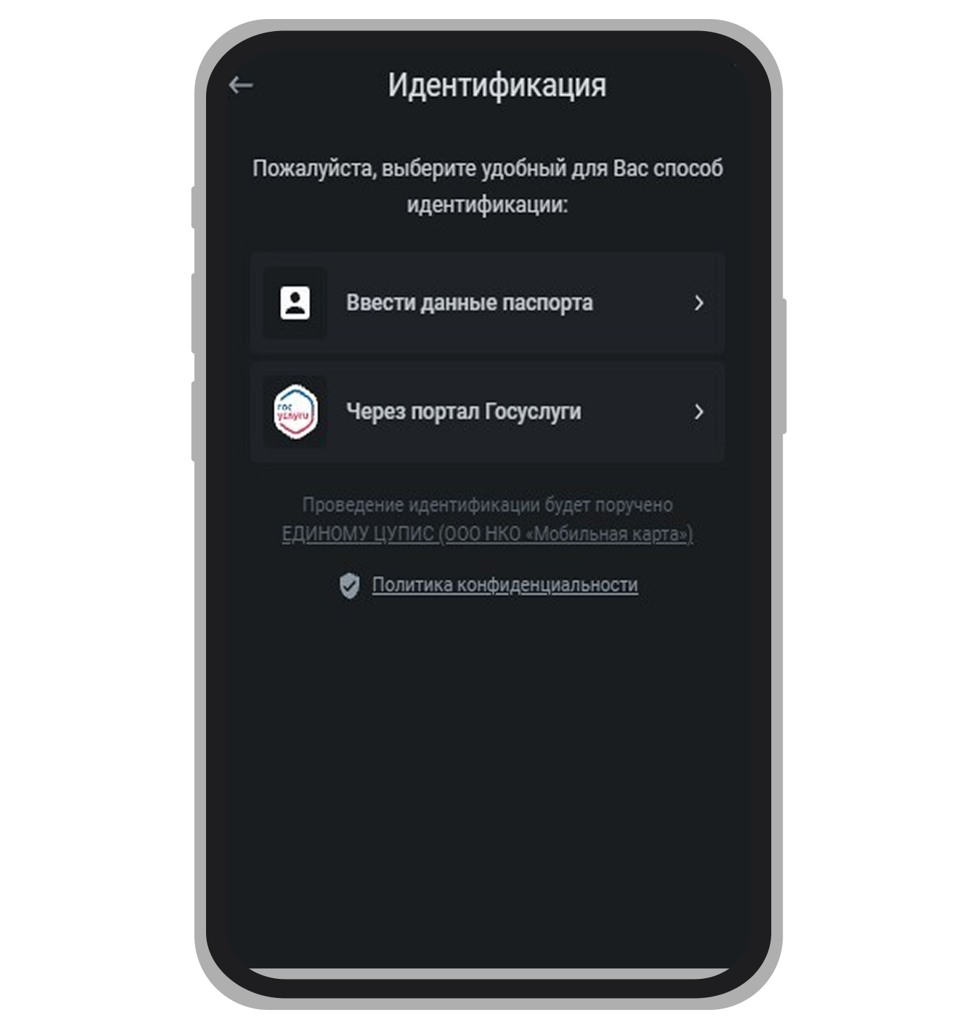 Страница верификации в Leon